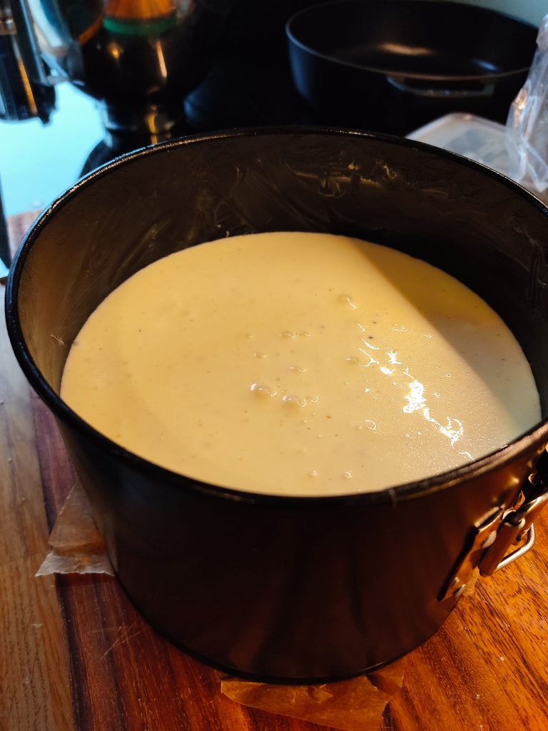 Käsekuchenmasse in der Form