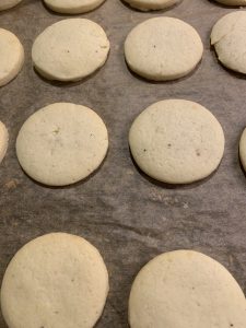 Alfajores auf dem Blech nach dem Backen